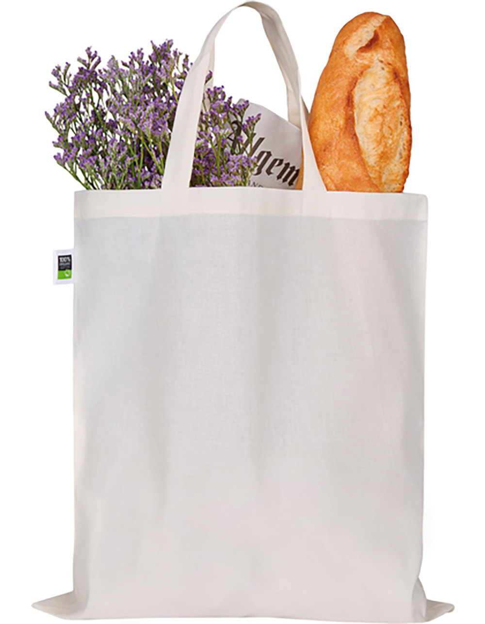 XT500N-1 Baumwolltasche, Fairtrade-Baumwolle, kurze Henkel Printwear XT500N
