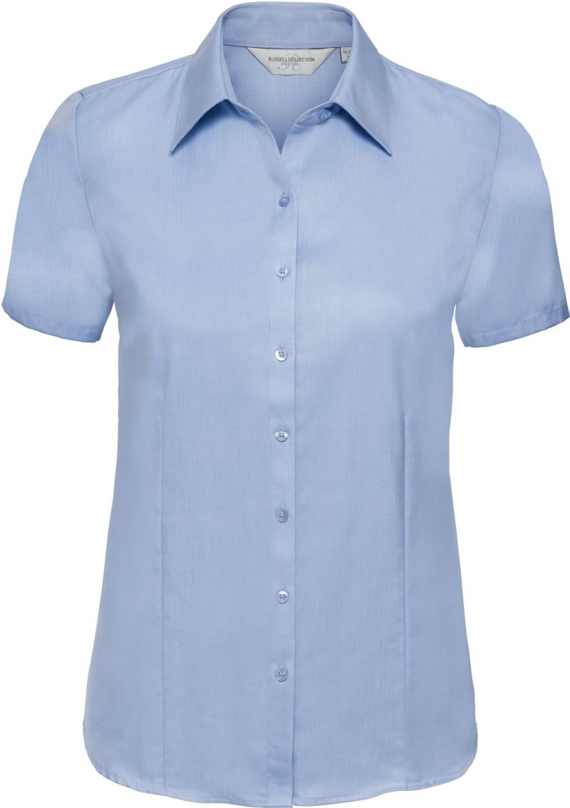 Russell Ladies´ Short Sleeve Tailored Herringbone Shirt 963F