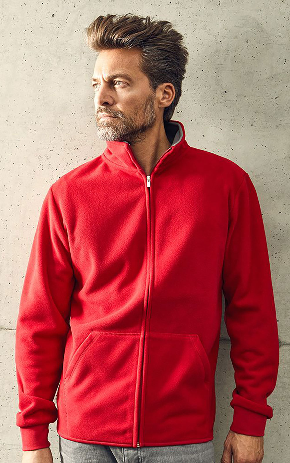 Promodoro Men's Double Fleece Jacket 7971 / fire red