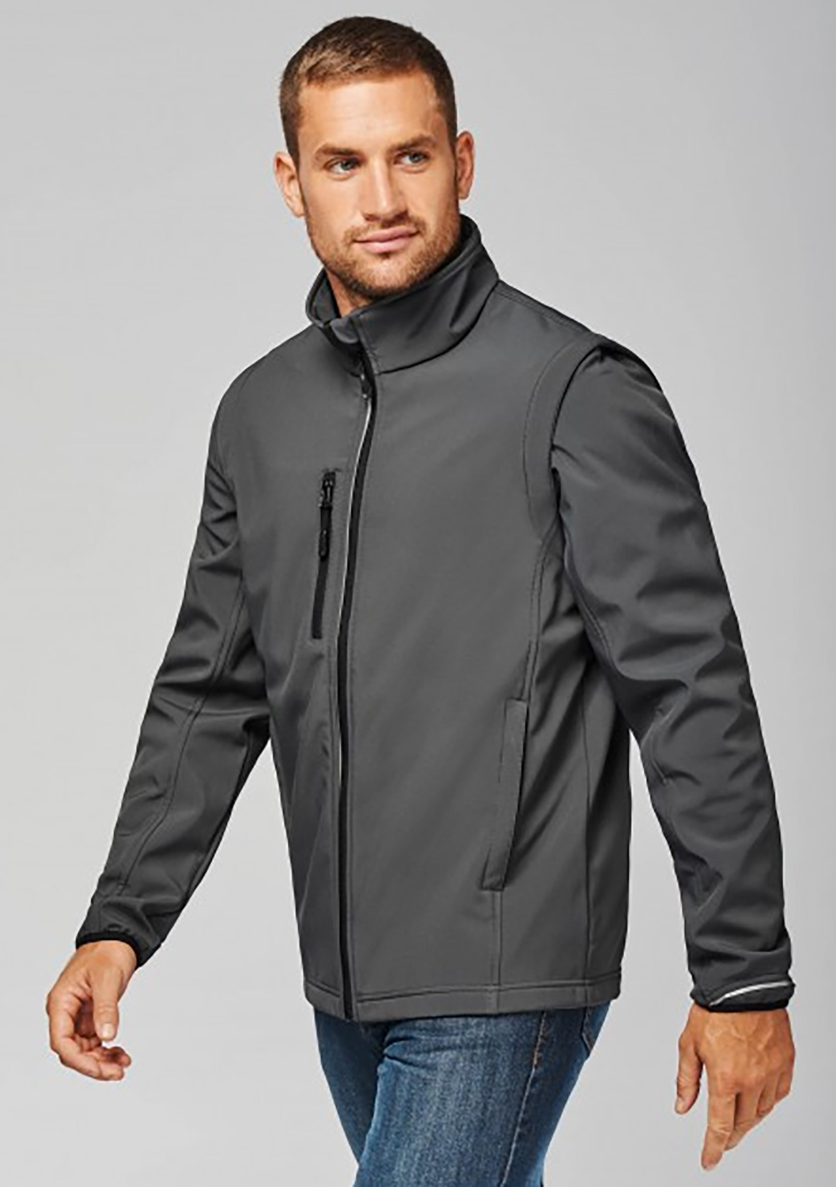 PA323 Detachable sleeve softshell jacket