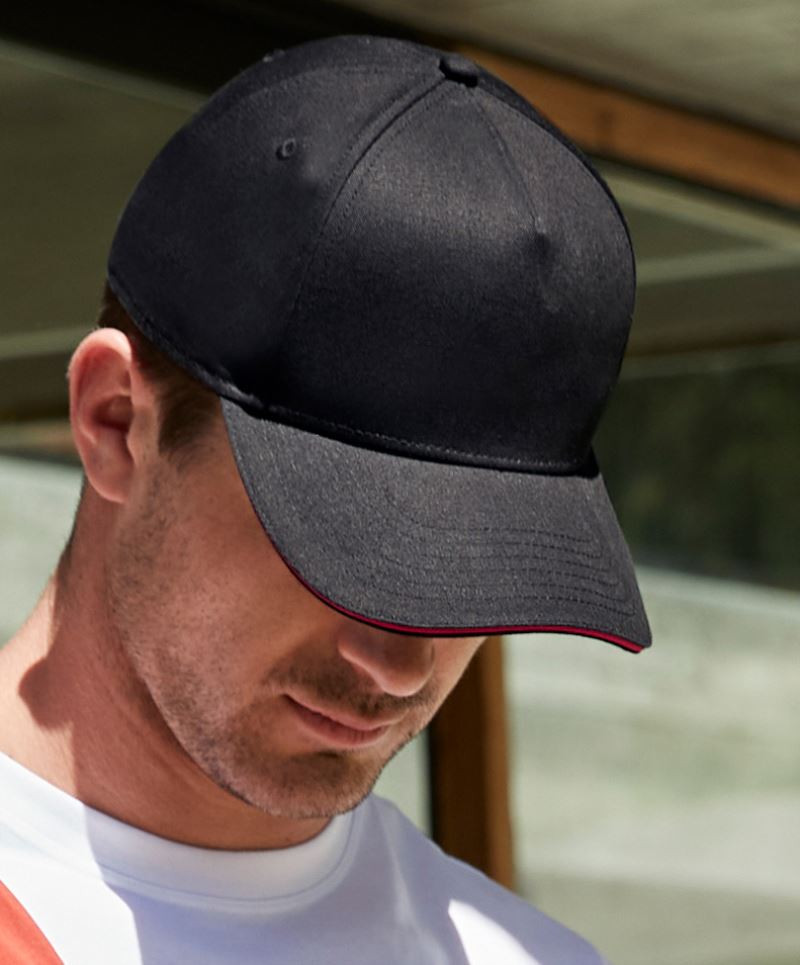 EarthAware® Classic Organic Cotton 5 Panel Cap Sandwich Peak Beechfield B825C EarthAware® Classic Organic Cotton 5 Panel Cap Sandwich Peak Beechfield B825C