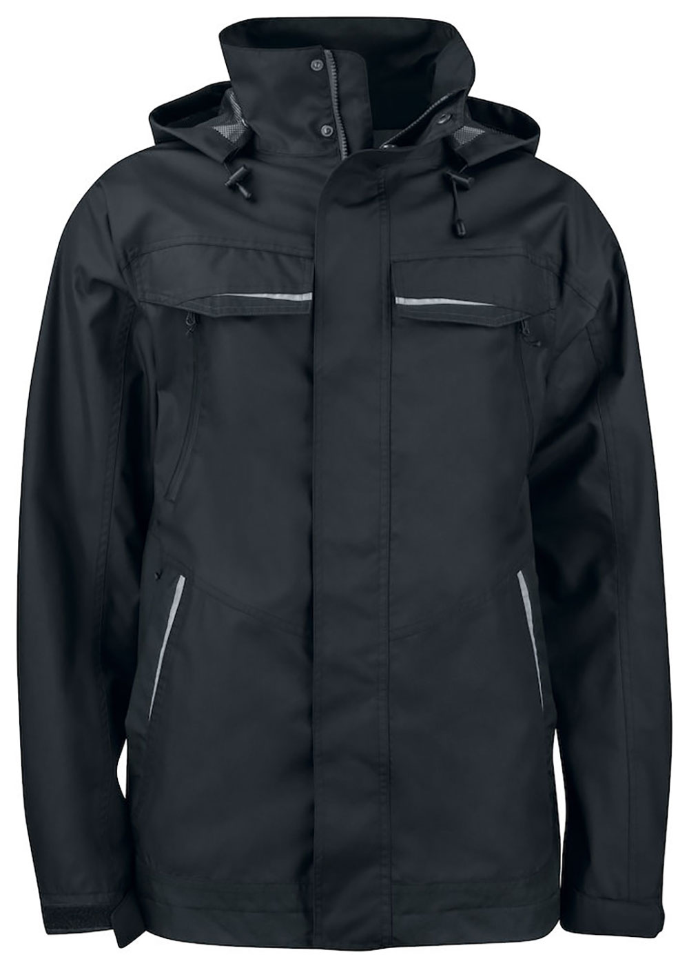 4440-schwarz ProJob 4440 Wind- und wasserdichte Regenjacke mit Kontrastelementen