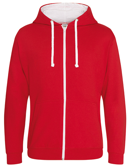 JH053-firered-arcticwhite Varsity Zoodie AWDis JH053