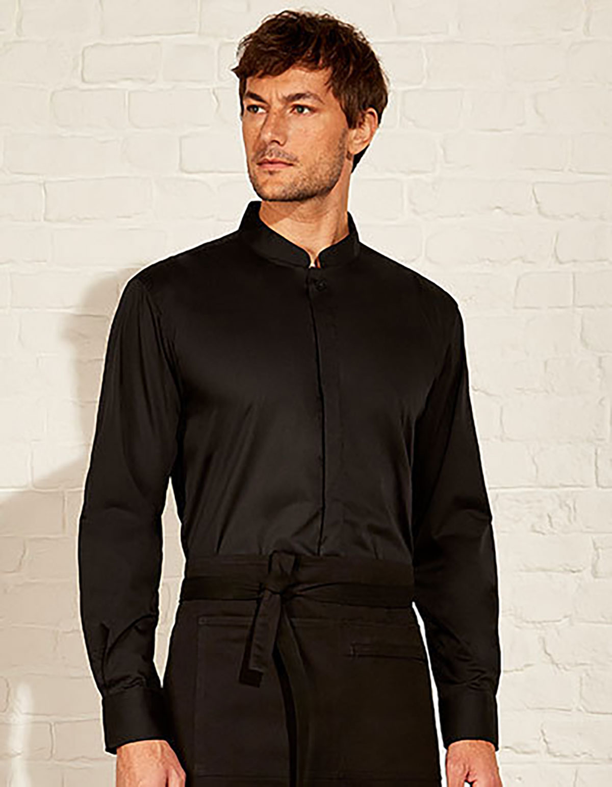 Men´s Tailored Fit Mandarin Collar Shirt Long Sleeve Bargear KK123