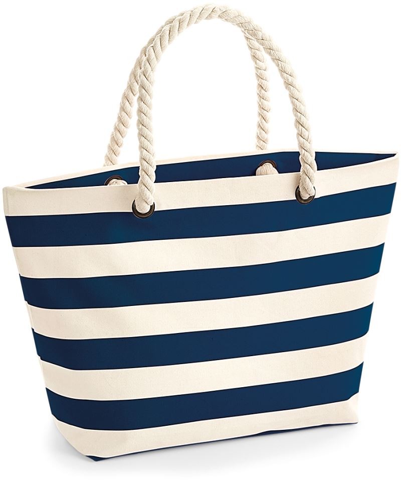 W680-natural-navy Beach Bag "Boardwalk" Westford Mill W680