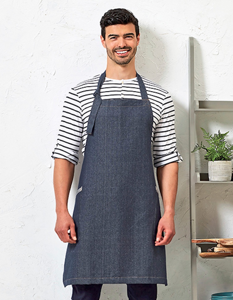 Sustainable Bib Apron with side pockets "Regenerate" PR122 Sustainable Bib Apron with side pockets "Regenerate" PR122