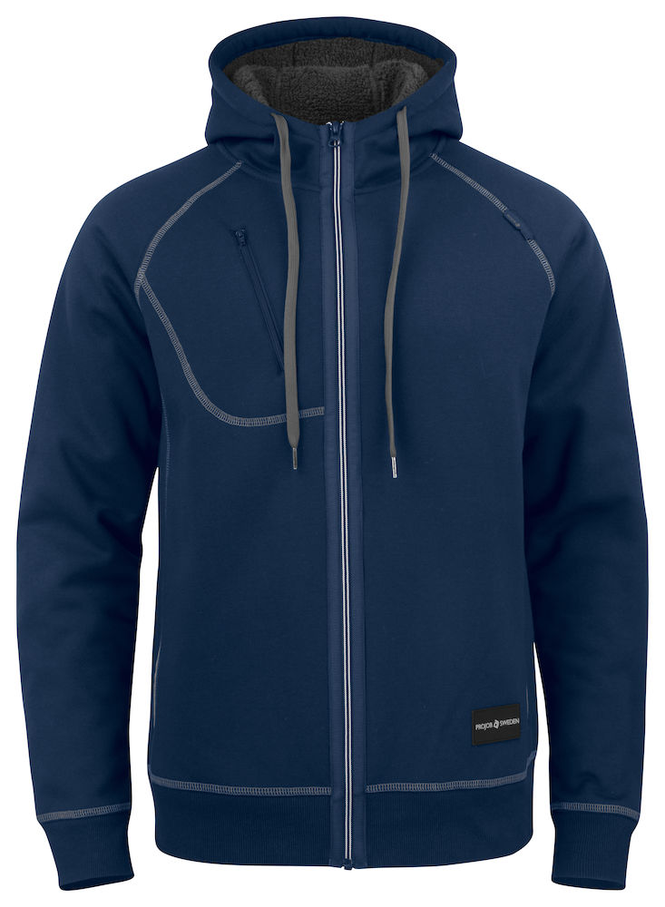 2130-marine ProJob 2130 Dickere Kapuzensweatjacke mit Kontrastnähten