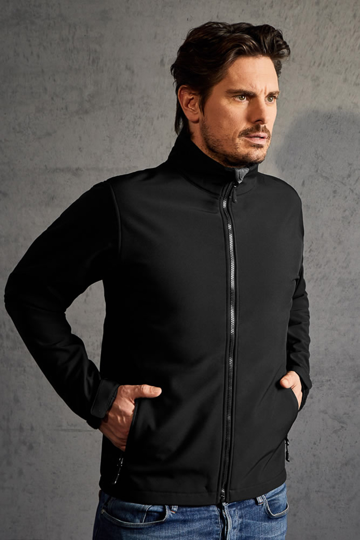 7820-black-Foto Men`s Softshell Jacket C+ Promodoro 7820