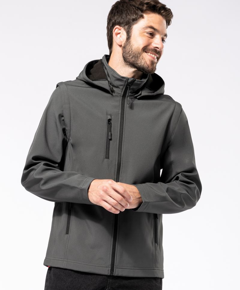 K422-foto Unisex 3-Lagen Kapuzen Softshell Jacke Kariban K422 mit abnehmbaren Ärmeln