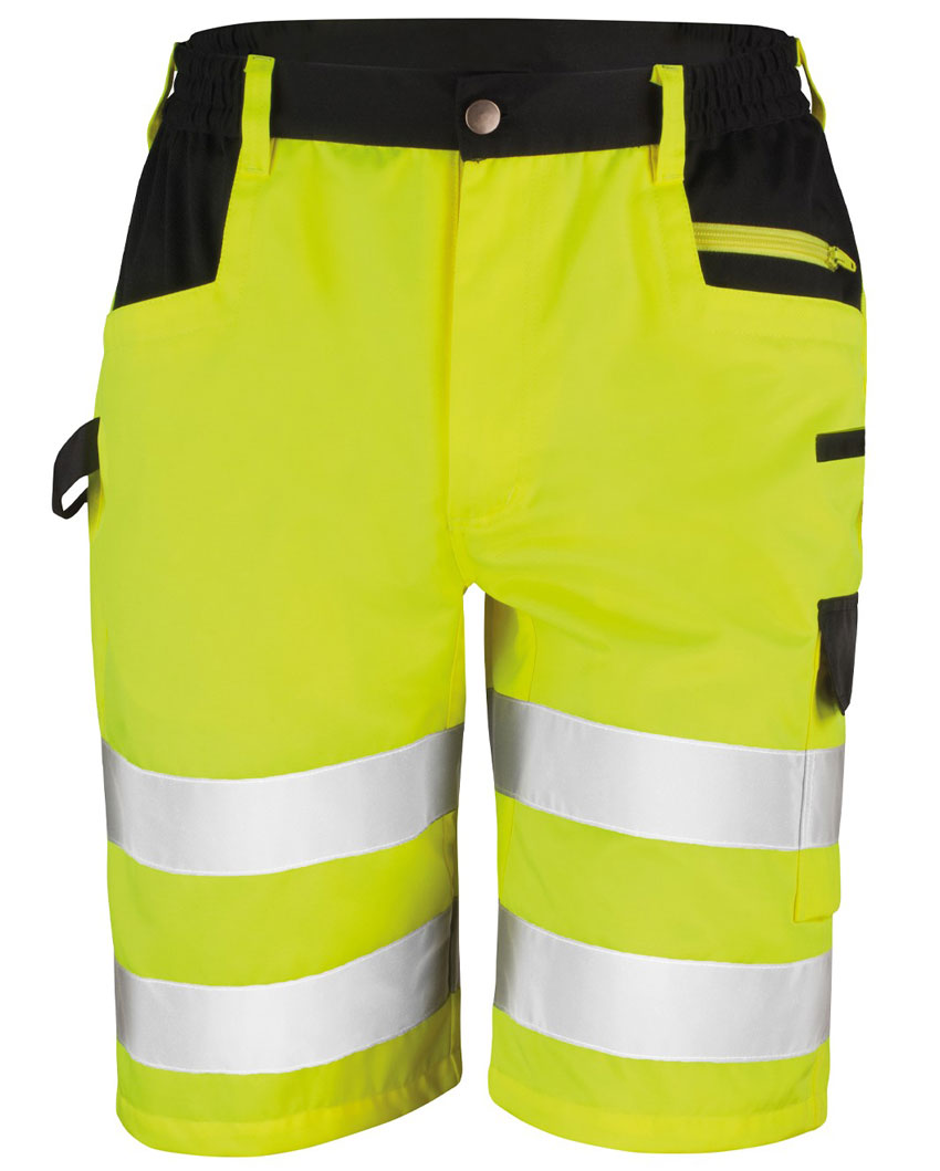 R328X_yellow_front Safety Cargo Shorts SafeGuard RT328