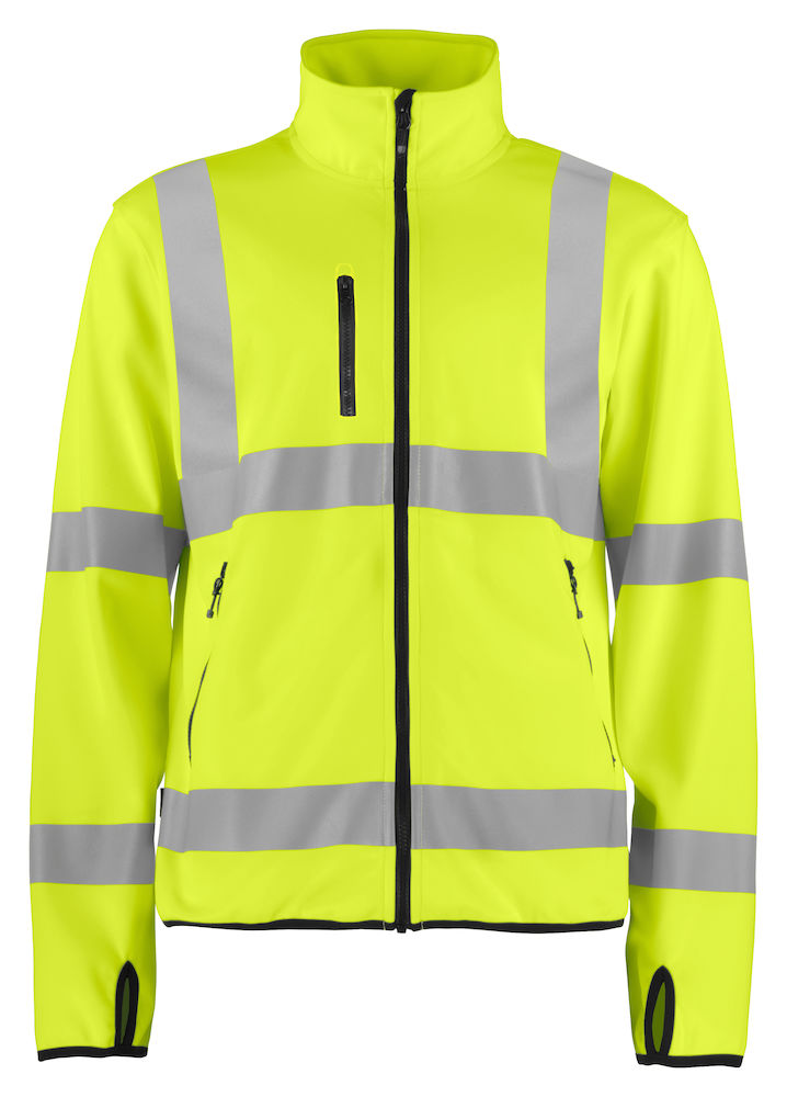 6105-gelb ProJob 6105 Leichte Warnschutz Softshell Jacke EN ISO 20471 Kl. 3