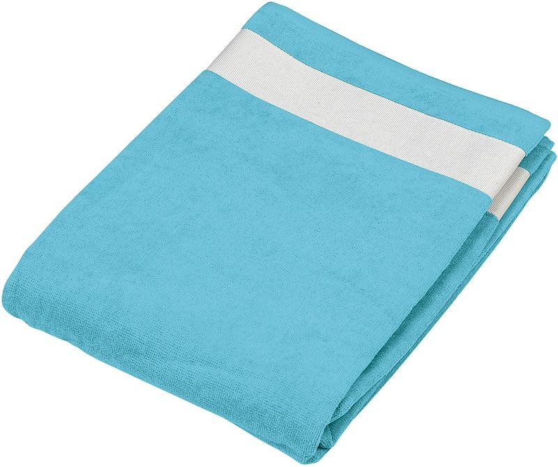 K118-turquoise-white Velours Strandtuch Kariban K118