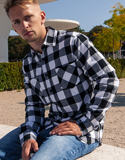 BY031-foto Checked Flannel Shirt BY031