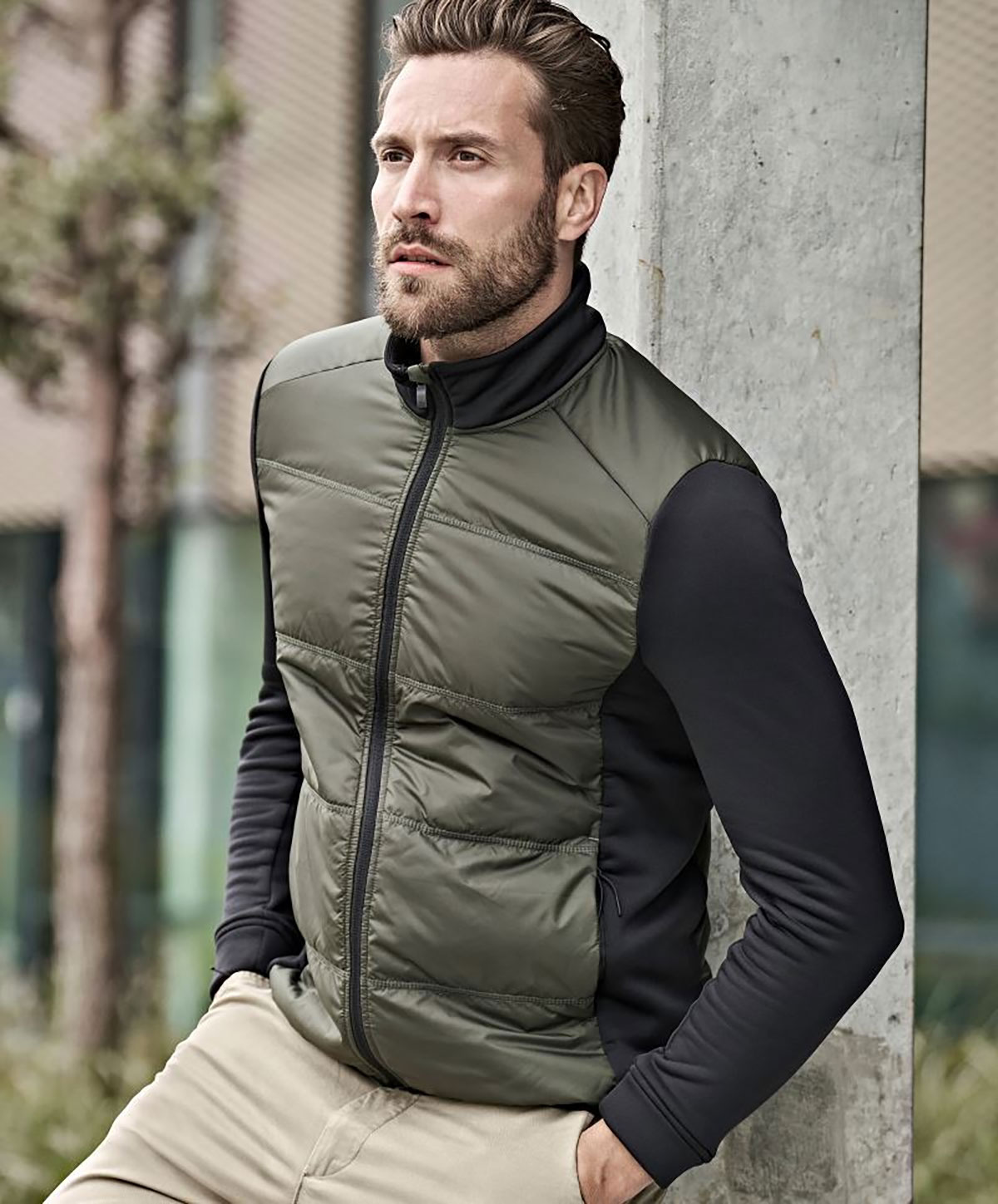 TJ9110-det Hybrid-Stretch Jacket Tee Jays 9110