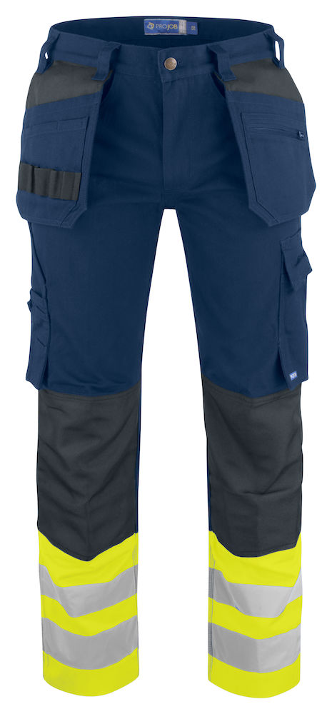 6530-gelb-marine ProJob 6530 PANTALON DE TRAVAIL EN ISO 20471 CLASSE 1