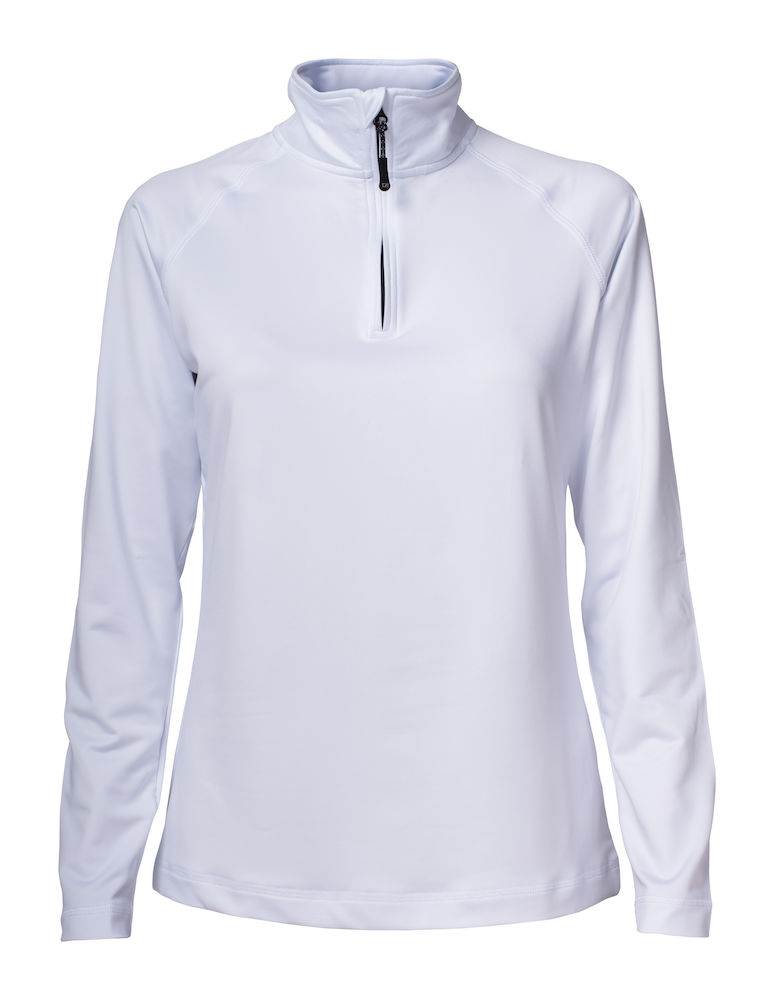 Coos-bay-half-zip-ladies-white white