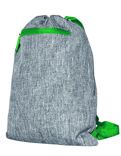 BS15391-greymelange-green Gymsac - Miami bags2GO 15391