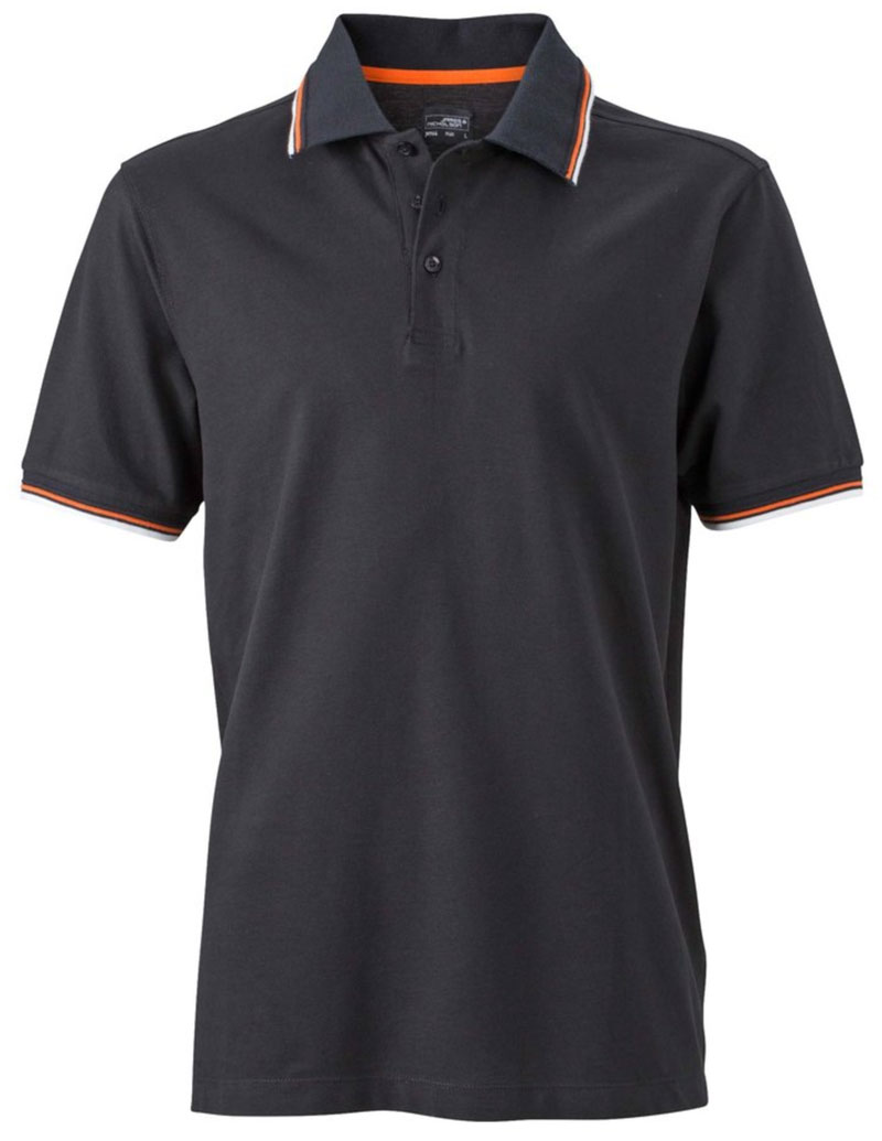 Men´s Coldblack® Polo James&Nicholson JN966 black/orange S Men´s Coldblack® Polo James&Nicholson JN966 black/orange S