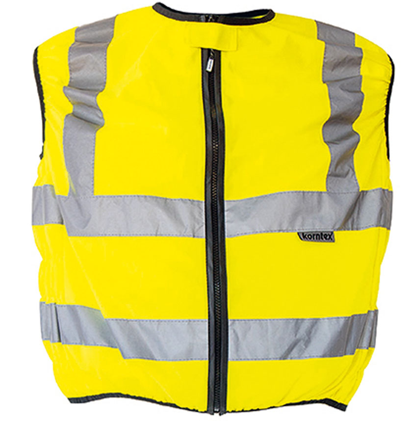 KX511-yellow Biker Safety Vest EN ISO 20471 Korntex KXMOTOG