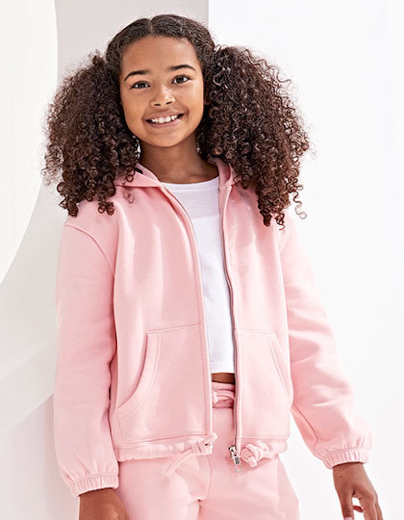 Kids Recycled Cropped Oversize Full-Zip Hoodie TriDri® TR61B