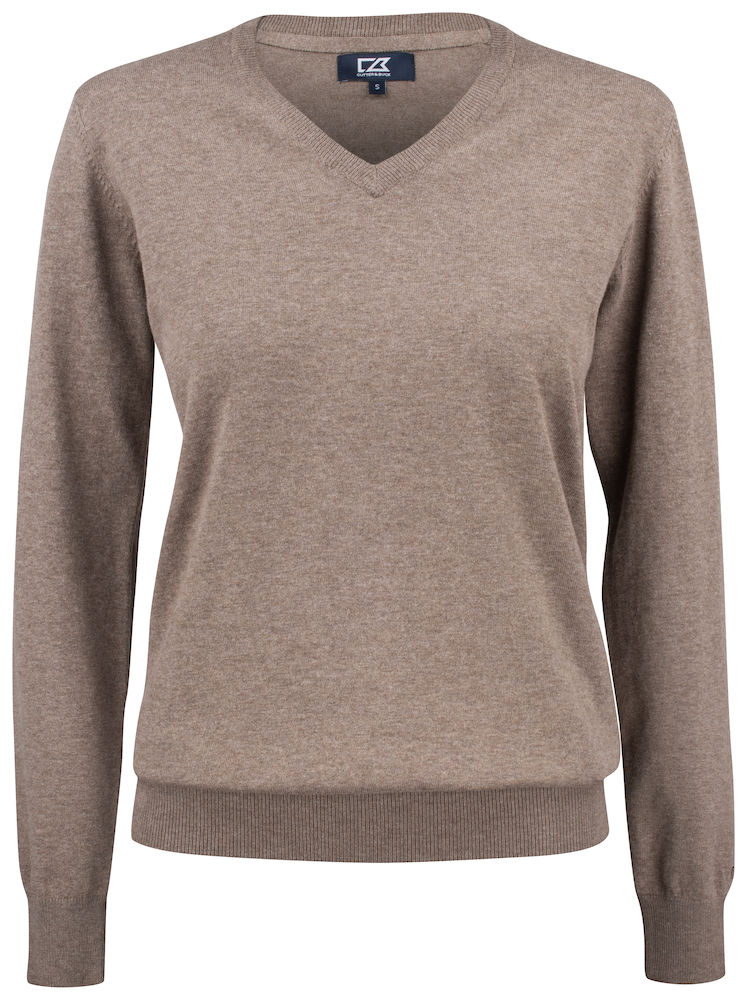 Oakville-v-neck-ladies-nougat-melange nougat melange