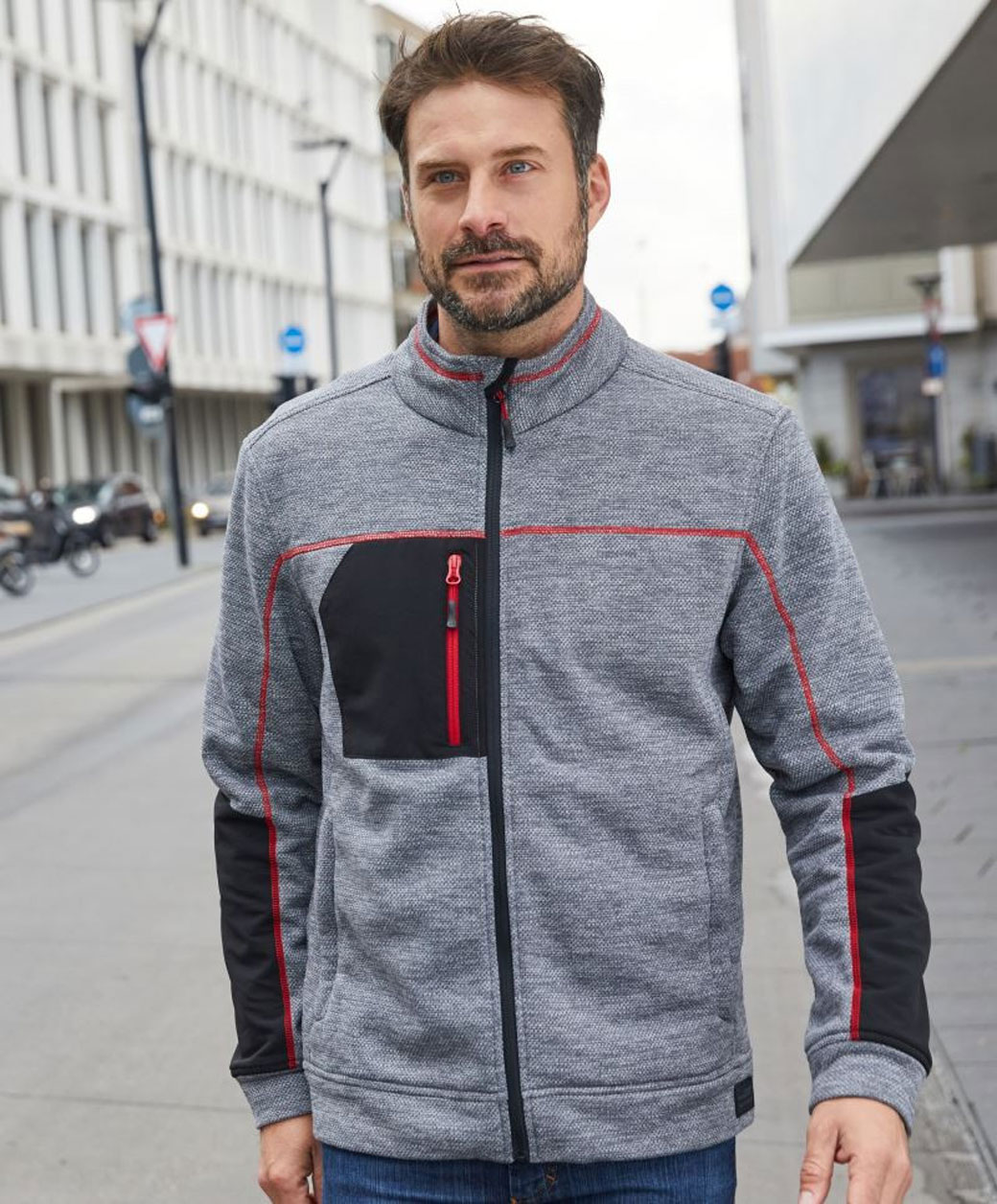 JN1818-foto Men's Structure Fleece Jacket James&Nicholson JN1818