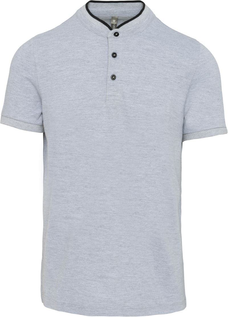 K223-oxfordgrey-black Men's Polo Kariban K223
