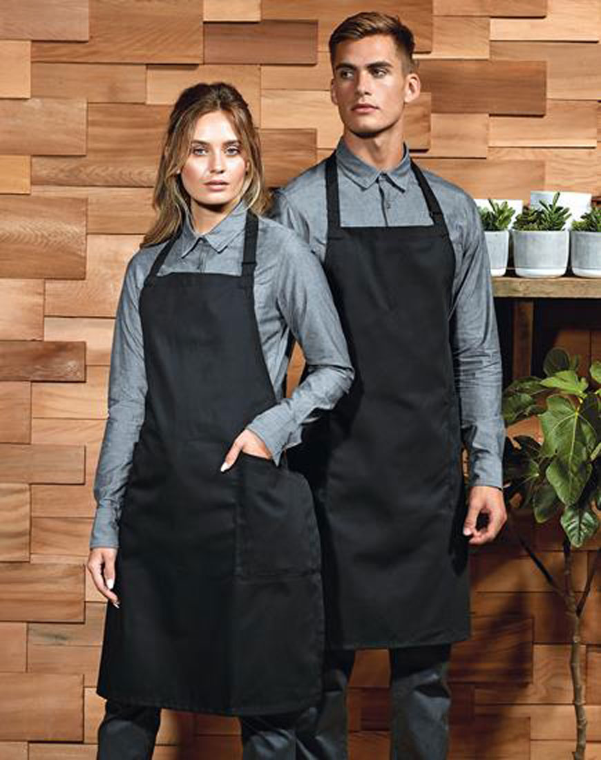 PR120_Black__4 Recycled & Organic Fairtrade Bib Apron Premier PW120