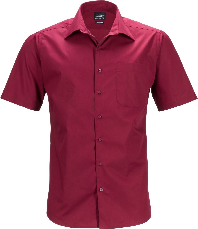 Chemise homme Business manches courtes JN644, wine