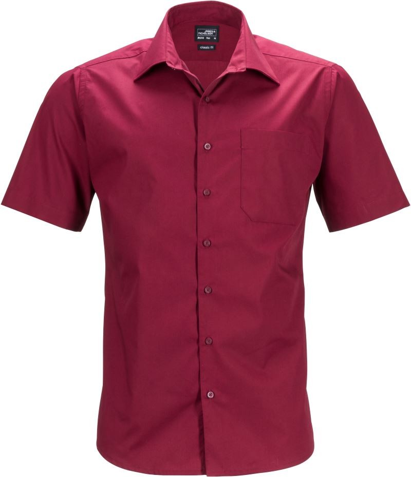 JN644-wine Chemise homme Business manches courtes JN644, wine