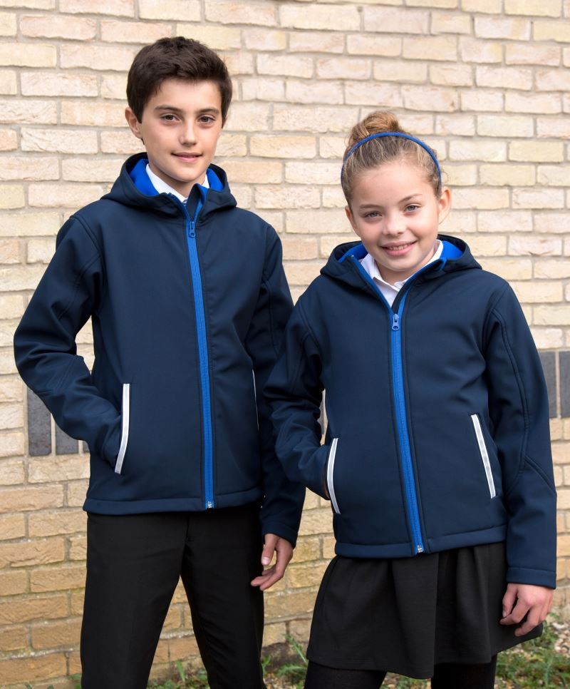 R224J_model Result Kinder Kapuzen Softshell Jacke R224JY