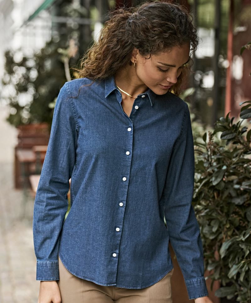 Denim Bluse langarm Tee Jays TJ4005