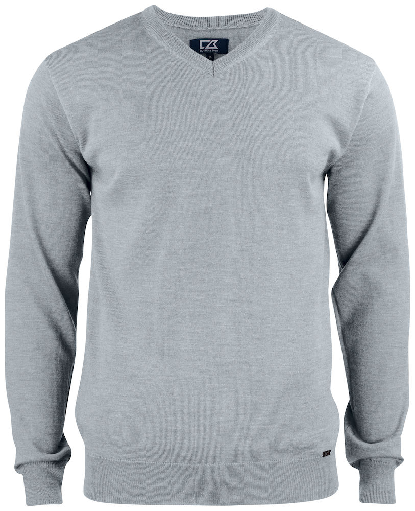 Everett-V-neck-men-grey-melange grey melange