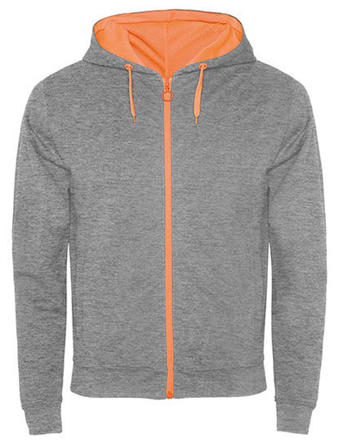 RY1105-grey-orange heather grey/ fluor orange