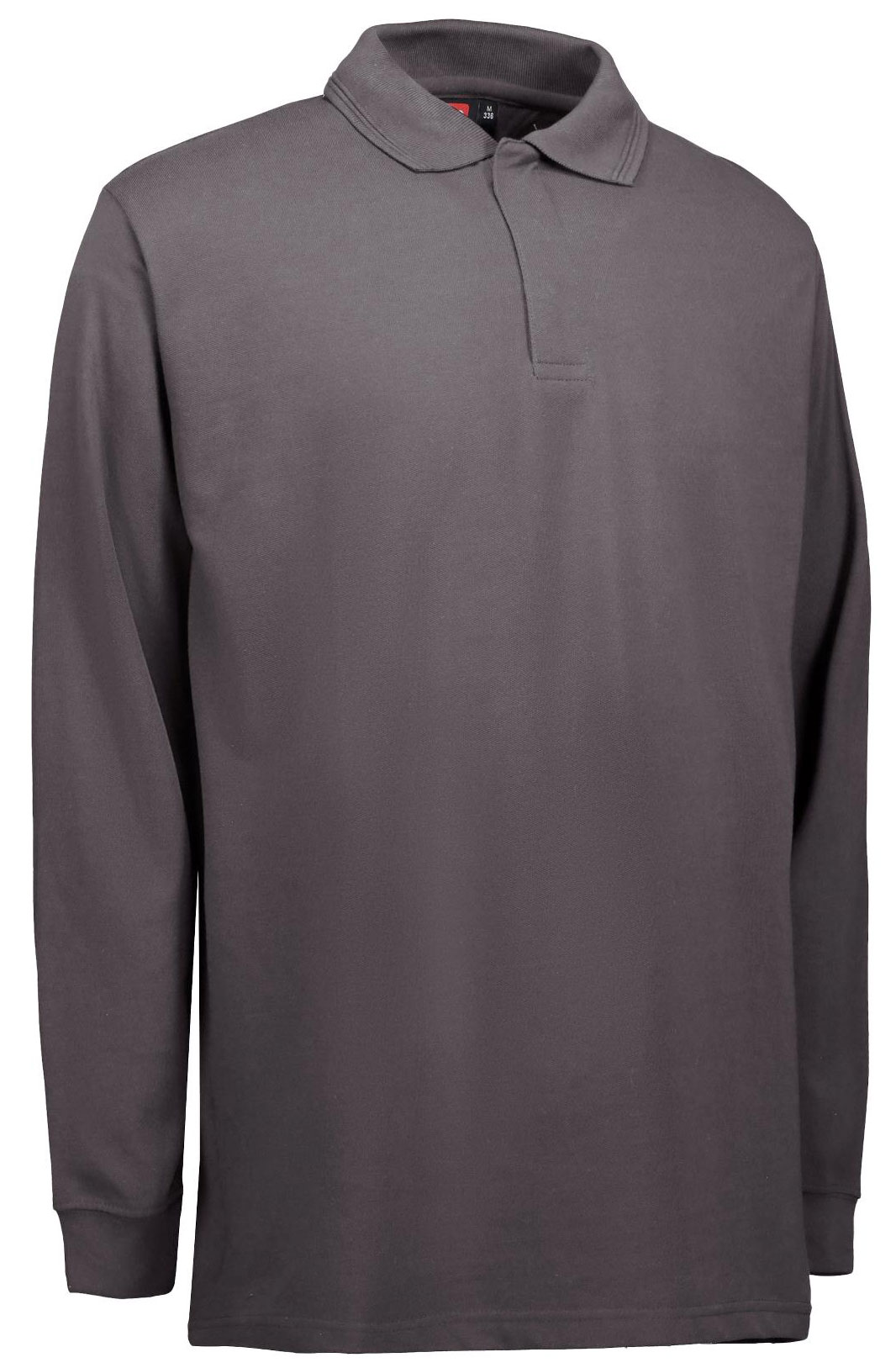 0336-silver ID 0336 Pro Wear Langarm Poloshirt mit Druckknöpfen