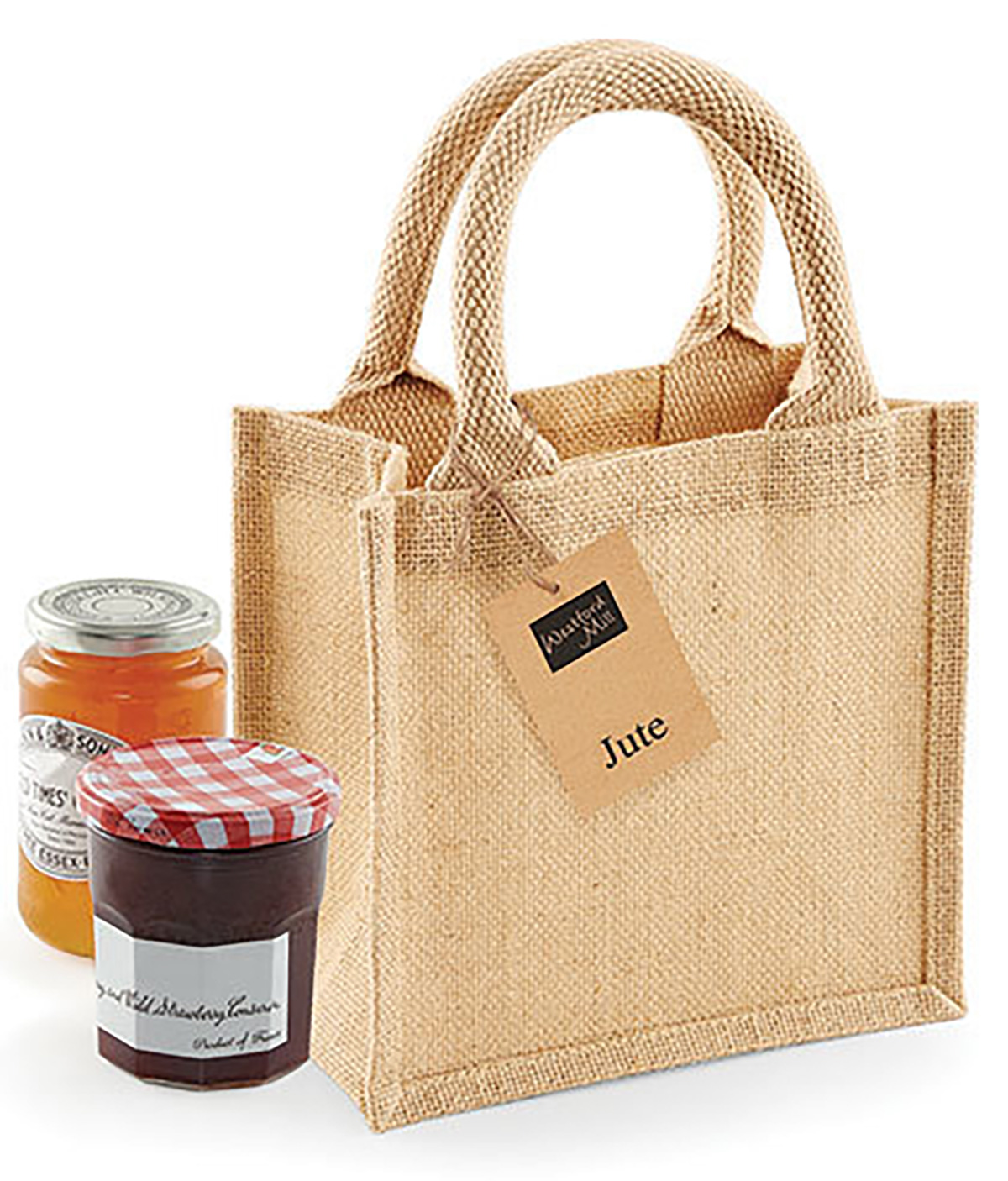 W411-DET Jute Petite Gift Bag W411 / 20 x 20 x 12 cm