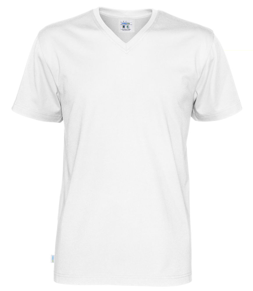 141022-100-white Cottover 141022 T-Shirt V-Neck Man 100% Organic Baumwolle