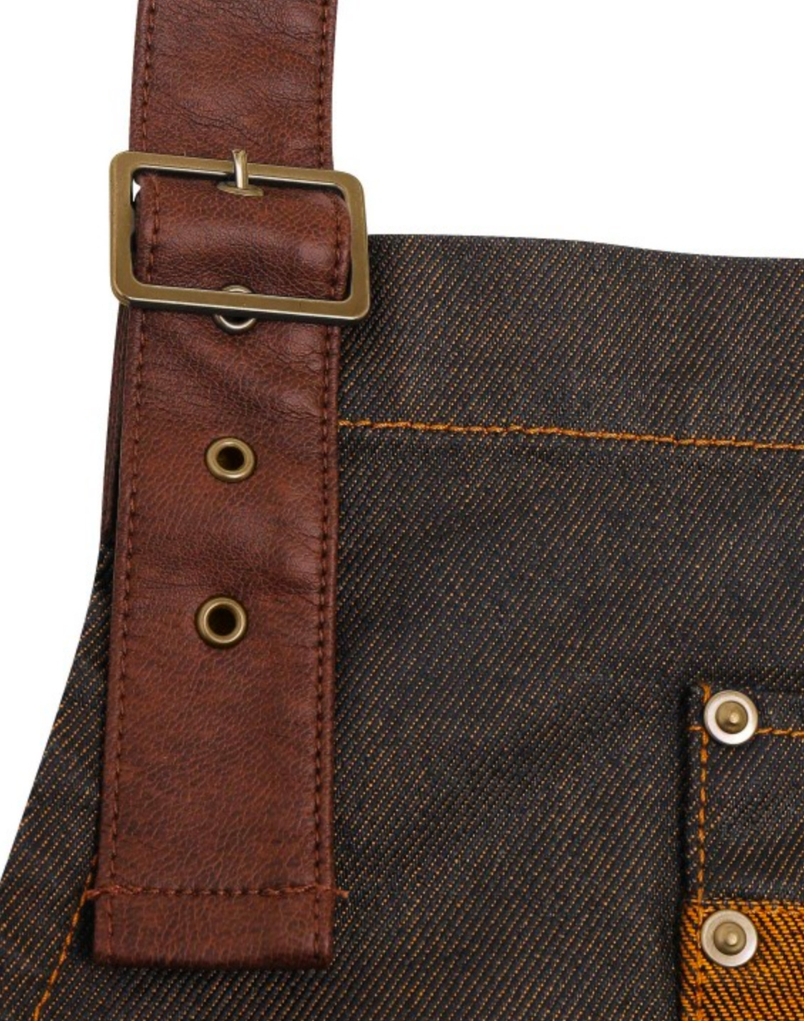 PR136-tan-detail Detailansicht black / tan denim