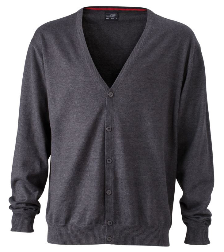 JN661_anthrazitmelange Men's V-Neck Cardigan JN661