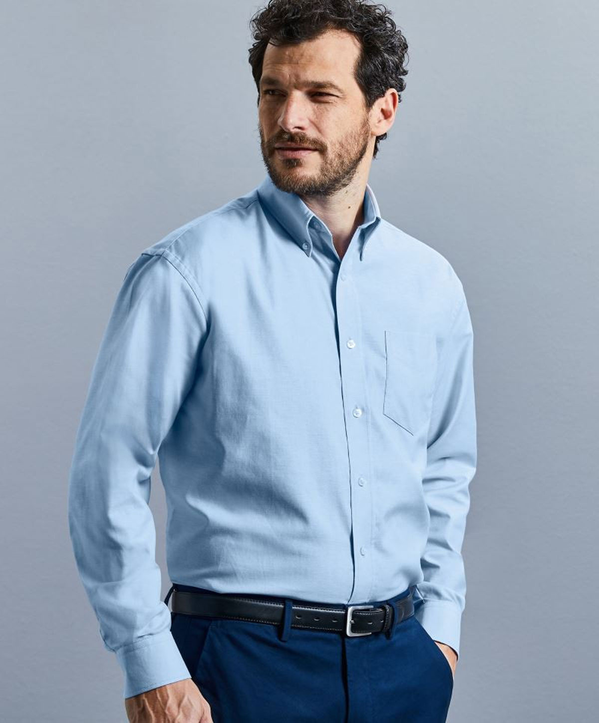 932M-DET1 Russell 932M Chemise Oxford manches longues facile d'entretien
