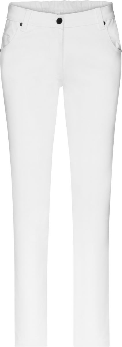 JN3001-white Ladies stretch trousers James & Nicholson JN3001