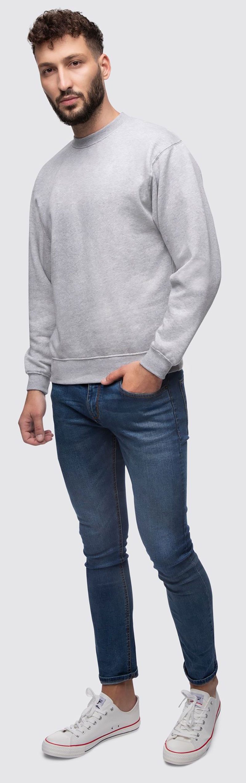 1444-Whale-Model 1444 Sweatshirt / 42 gris chiné
