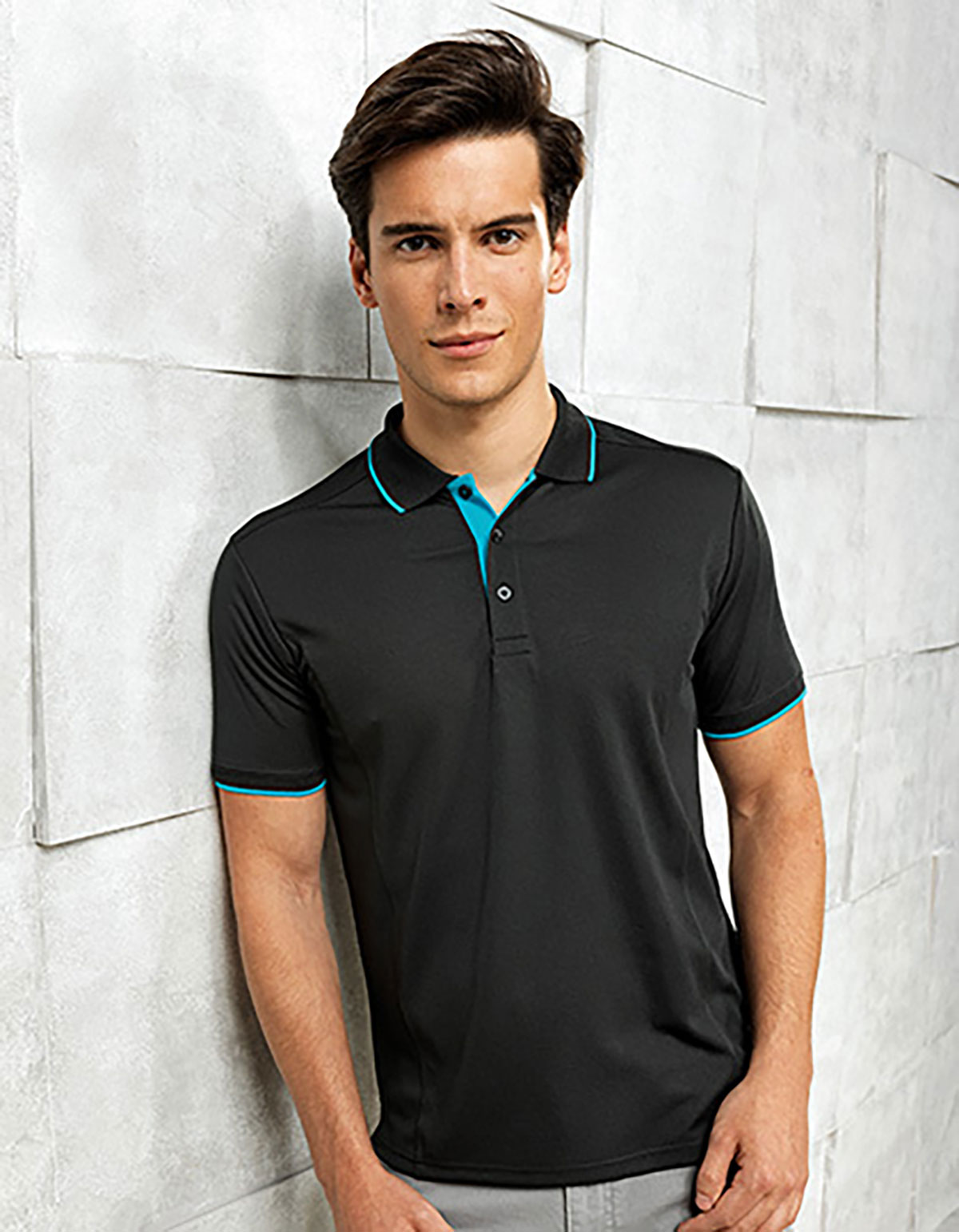 PR618-foto2 Mens Contrast Coolchecker Polo Premier PR618