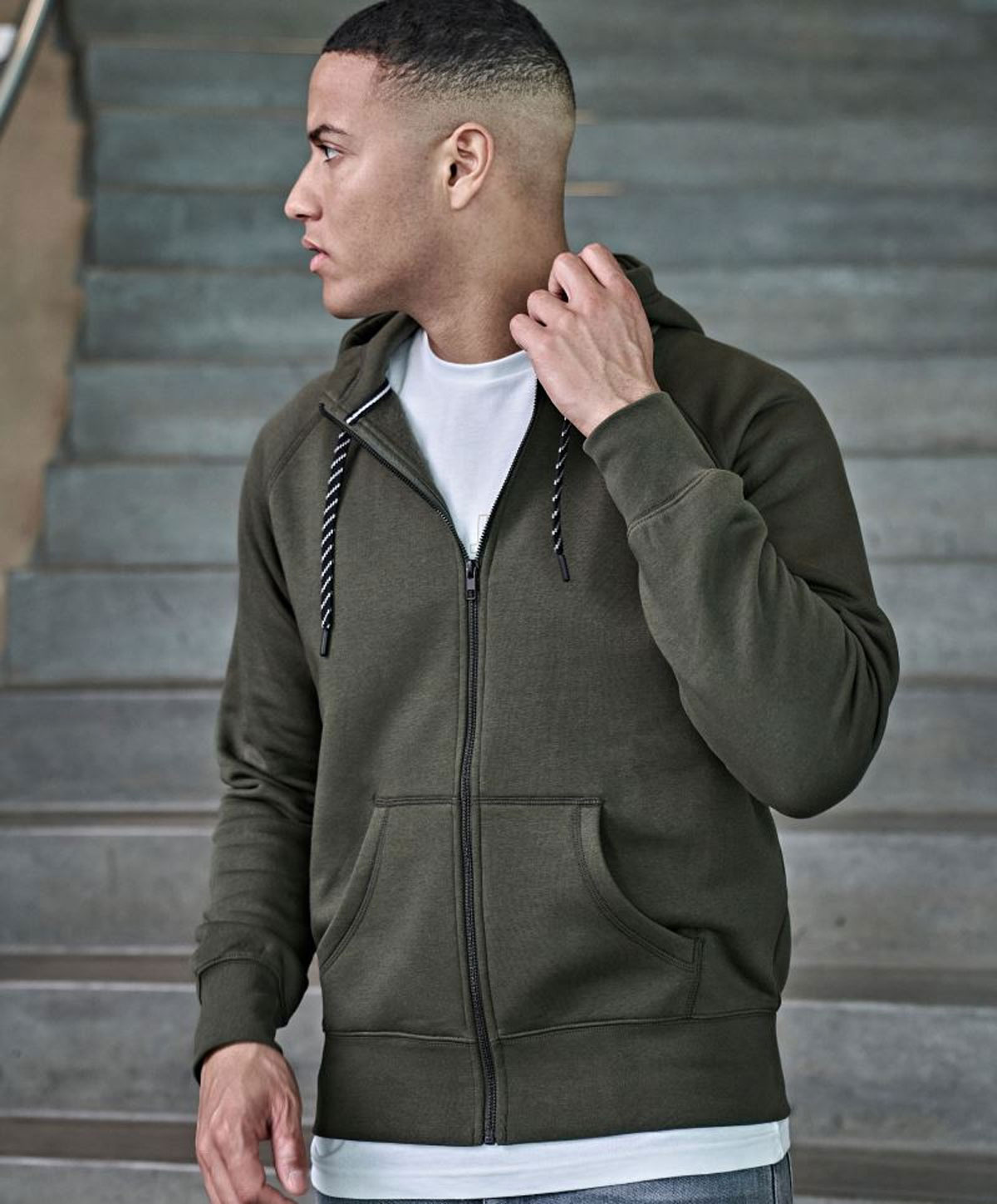 5435-foto Men´s Fashion Full Zip Hood Tee Jays 5435
