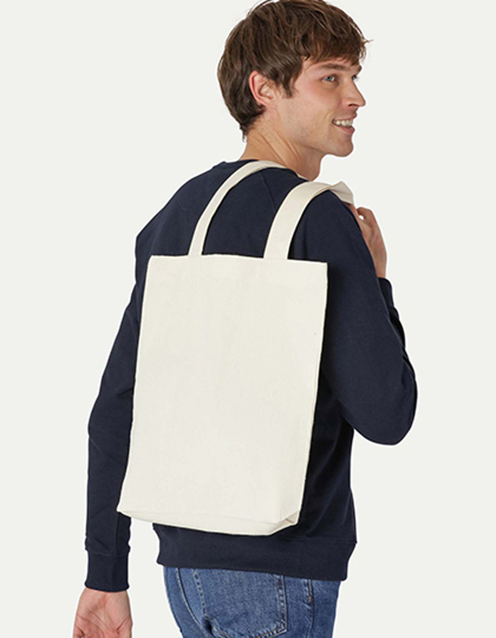 Tiger-Nature-DET Tiger Cotton Shopping Bag With Long Handles NET90014