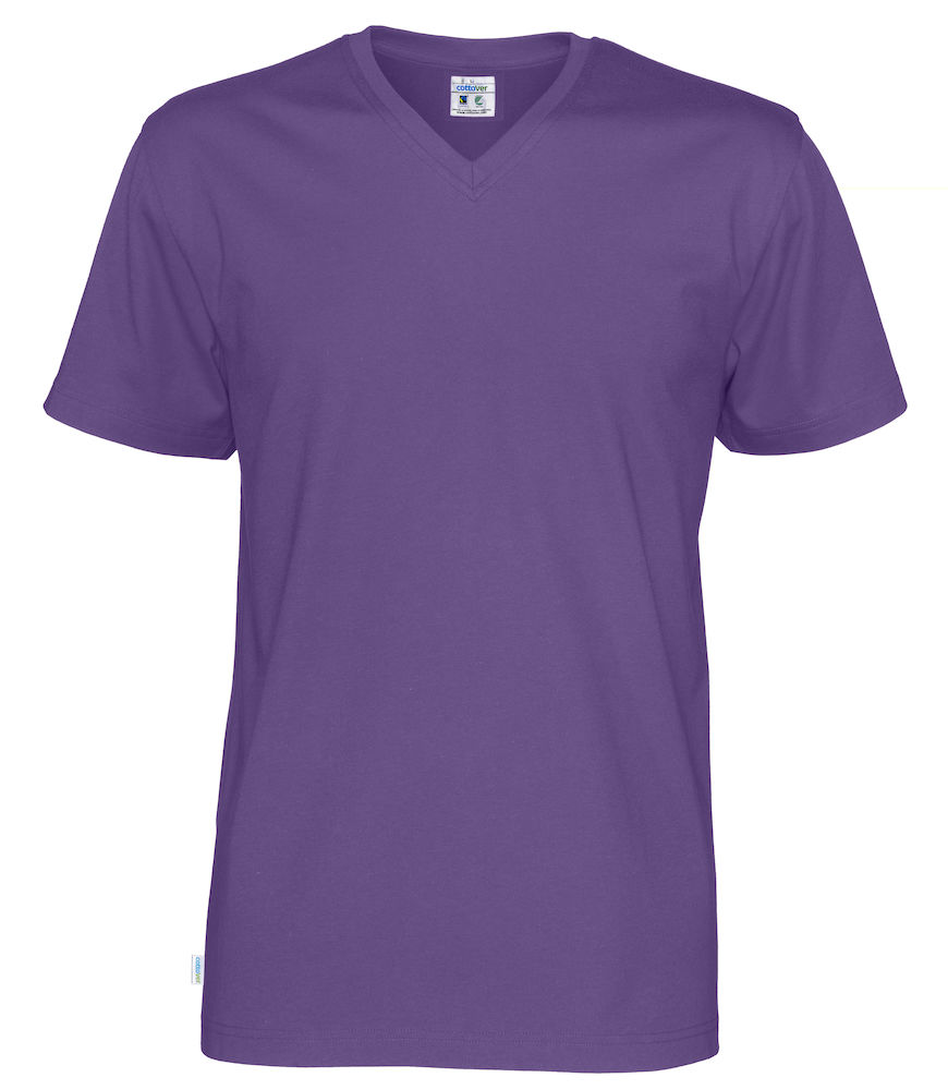 141022-885-purple Cottover 141022 T-Shirt V-Neck Man 100% Organic Baumwolle