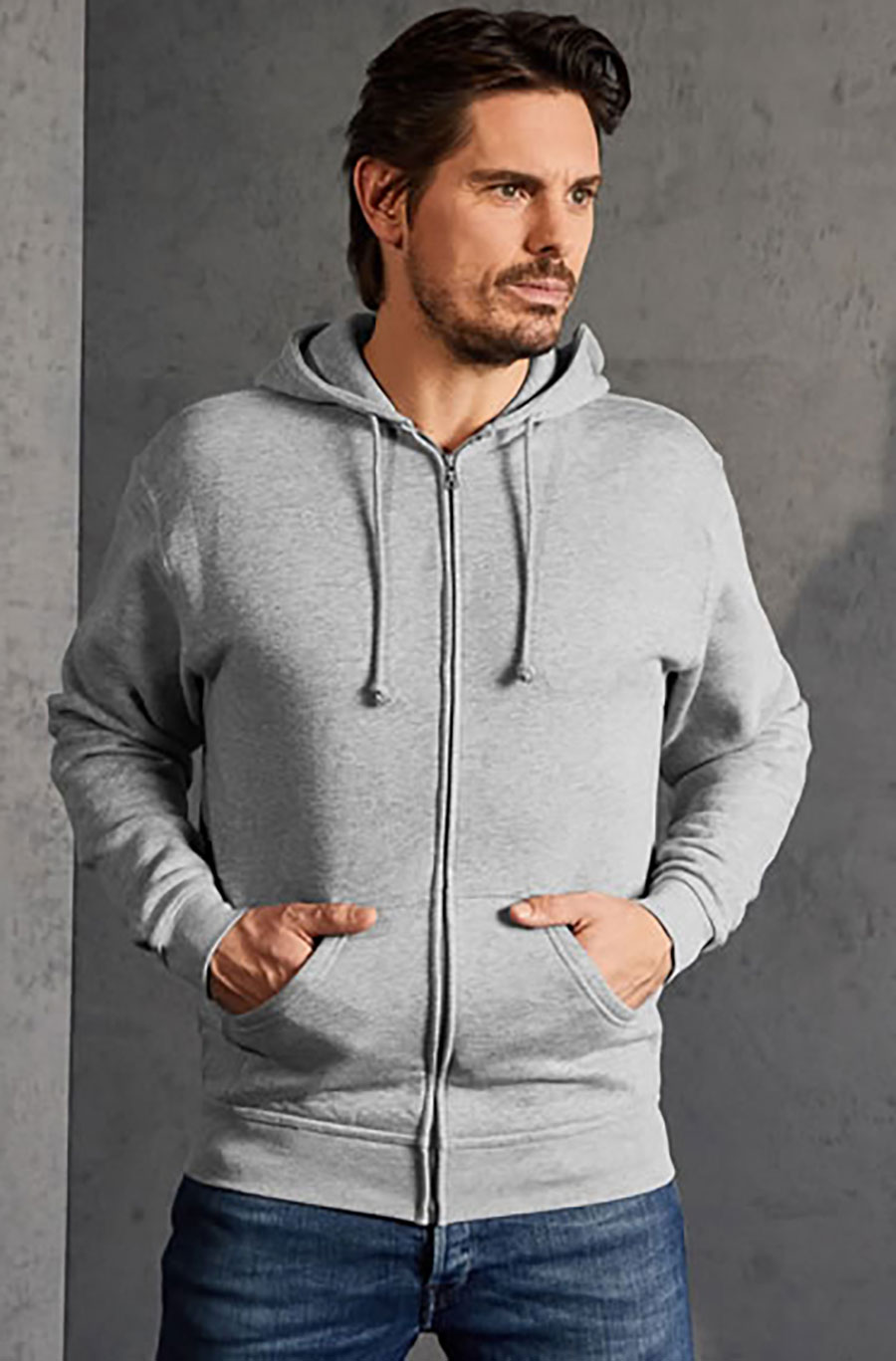 5182-Model-2 Promodoro Men's Hoody Jacket 80/20 5182