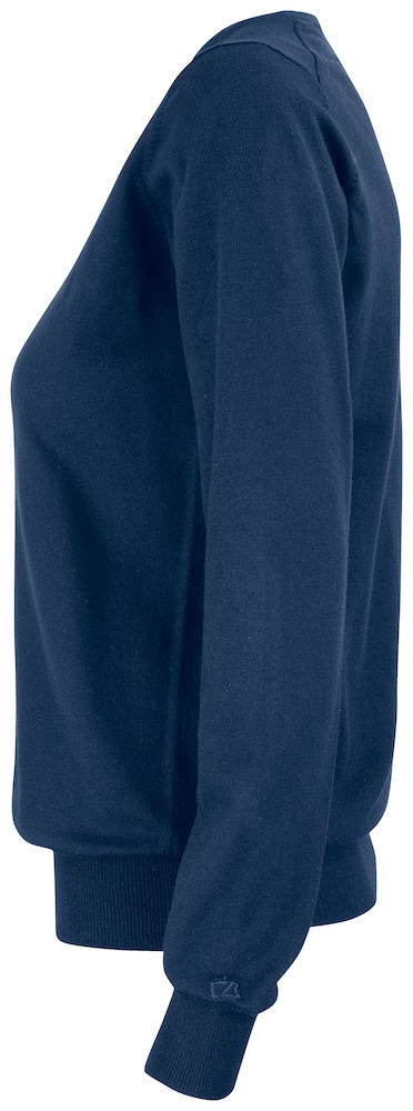 Oakville-crewneck-ladies-side dark navy