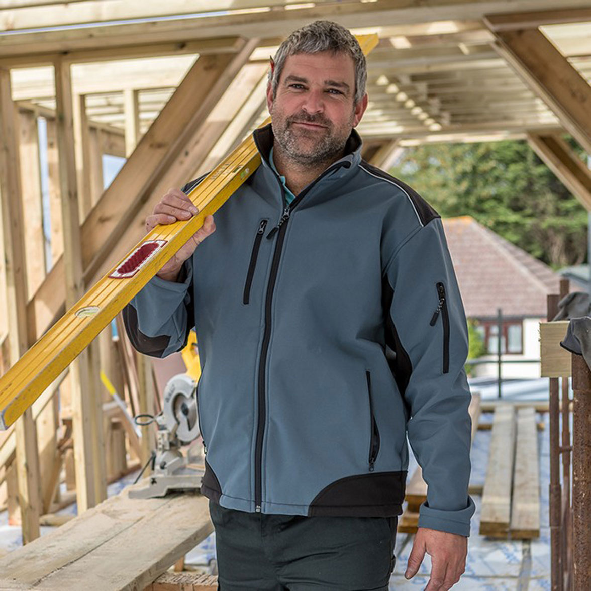 R124X_R309X_workguard Ripstop Soft Shell Workwear Jacket with Cordura Panels WorkGuard RT124