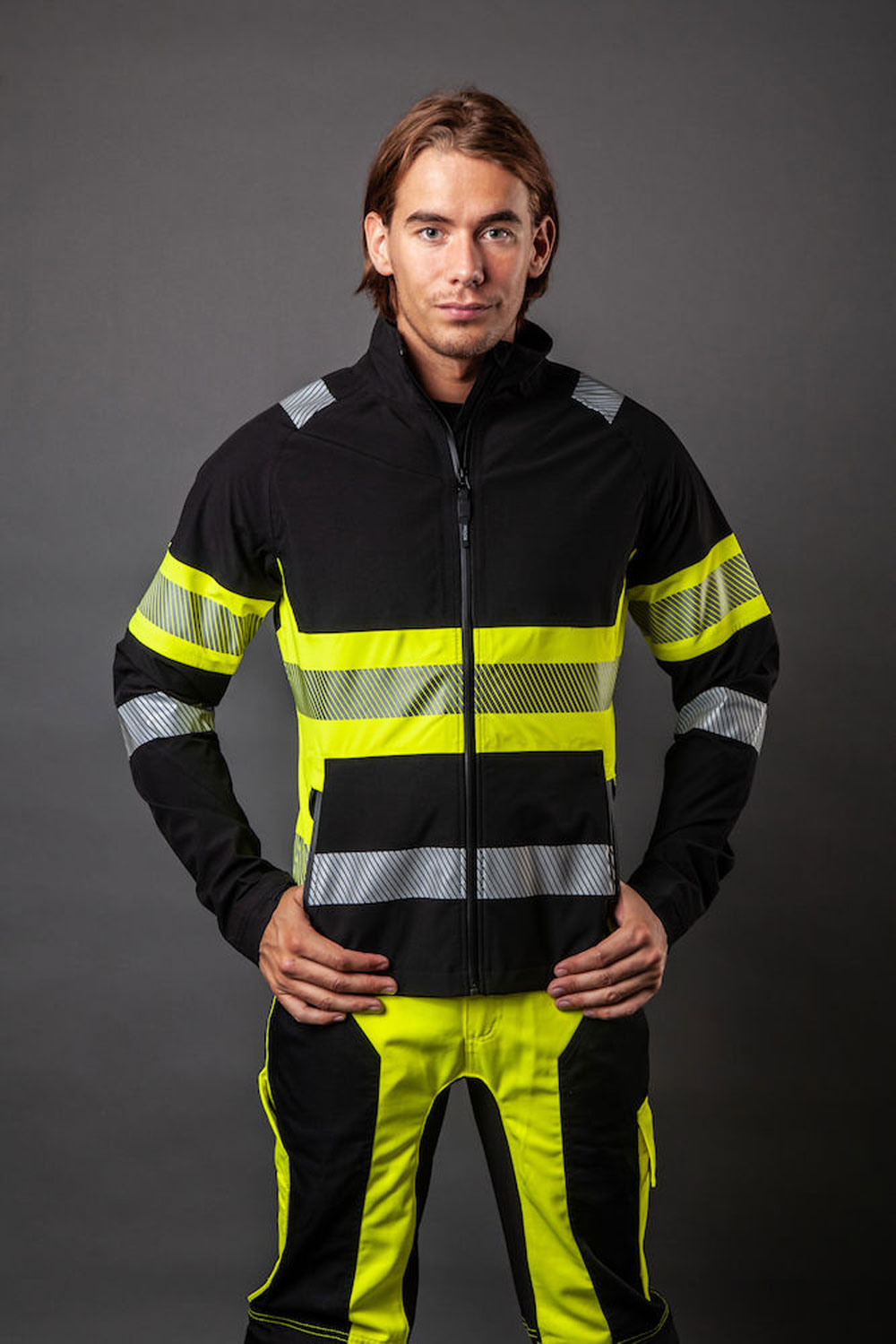 6442-DET ProJob 6442 Wasser- und winddichte Softshell Jacke EN ISO 20471 Klasse 1